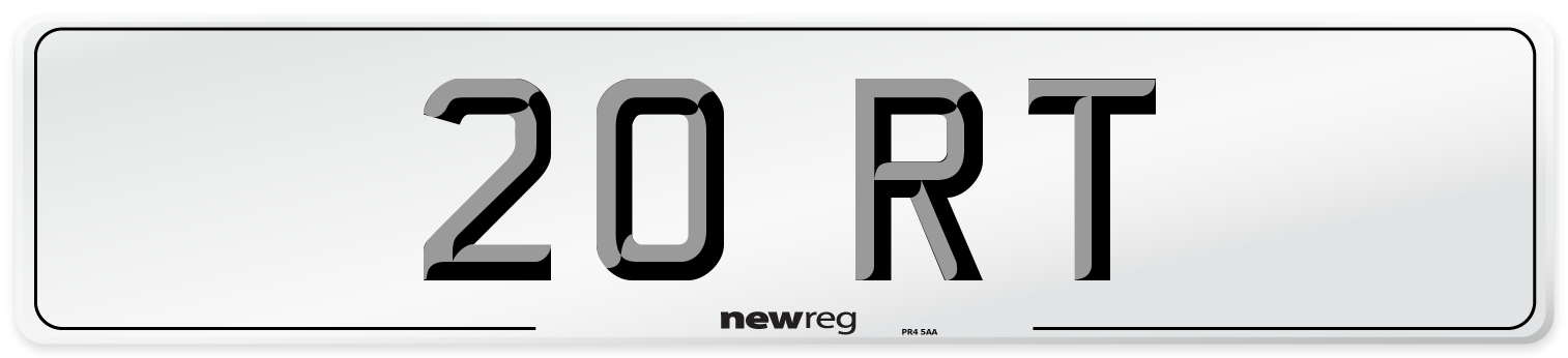 20 RT Number Plate from New Reg